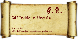 Göndör Urzula névjegykártya